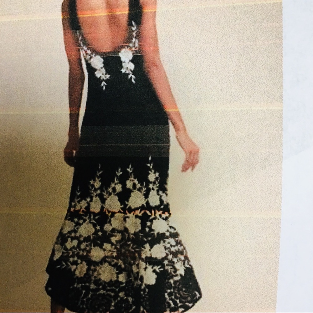 BHLDN black lace dress with embroidery